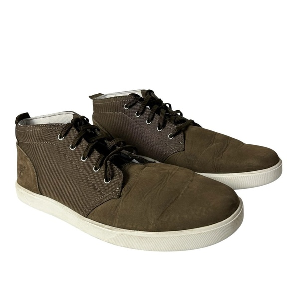 Timberland Groveton Chukka Boots Wheat Nubuck Canvas Lace Up Mens Size 13 Timberland Groveton Chukka Boots Wheat Nubuck Canvas Lace Up  main image 3